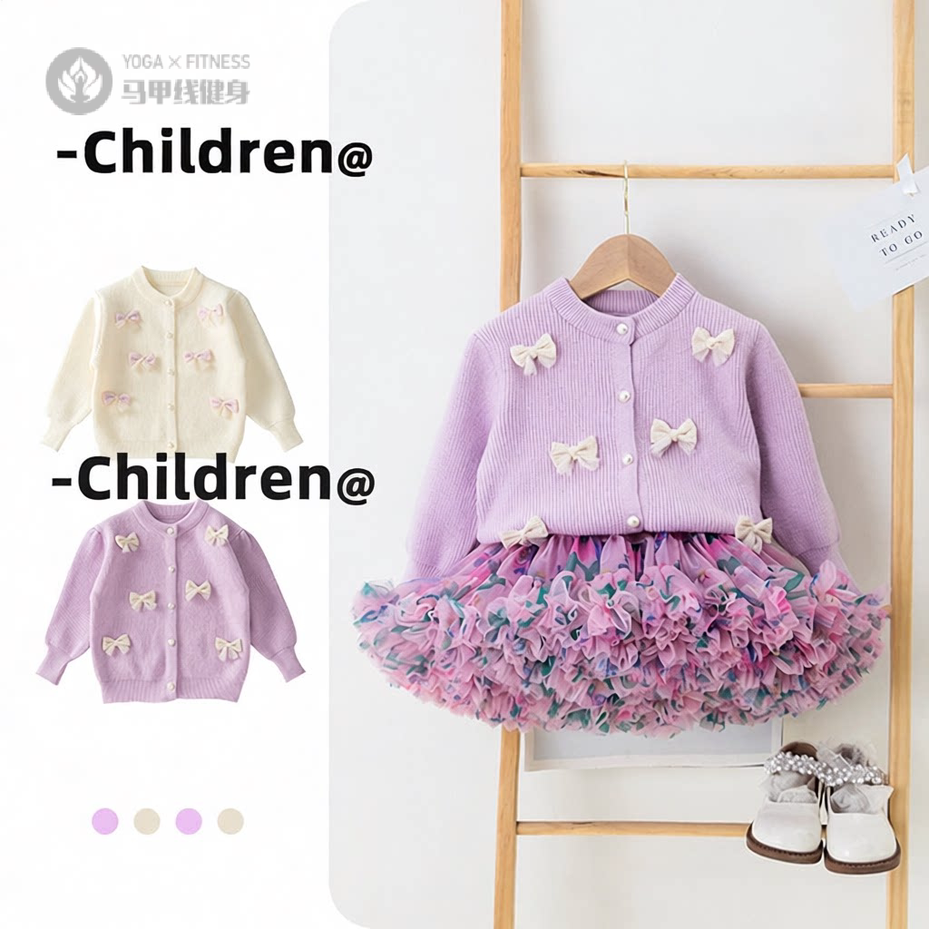 秋季童装立体结开衫春季新品女宝宝洋气uu裙搭配毛衣潮