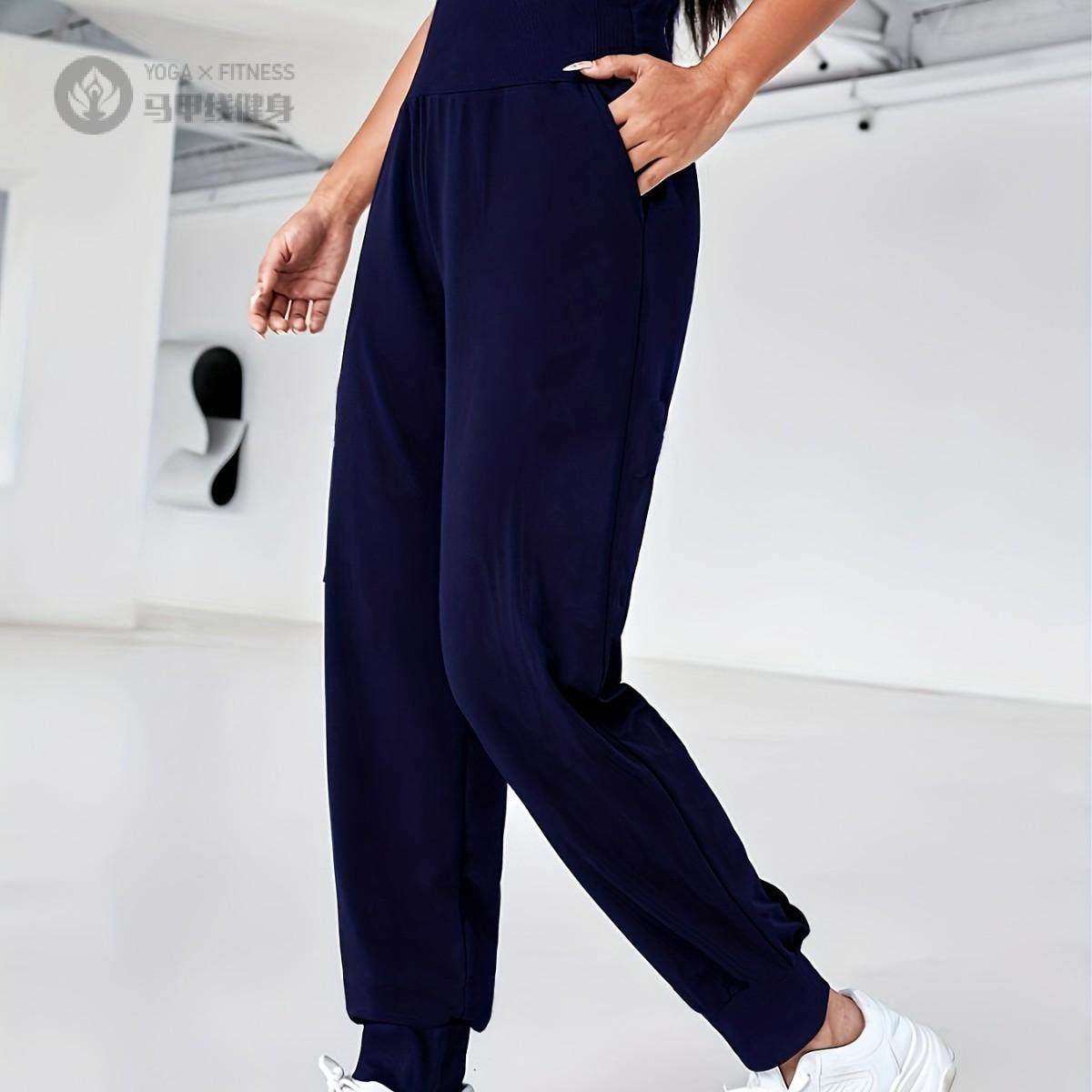 2025欧腰显瘦收腹运动瑜伽裤束脚跑步健身休闲裤欧美休闲裤