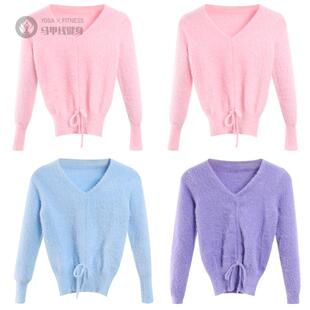 儿童舞蹈服秋冬季长袖毛衣外套披肩坎肩保暖跳舞女童跳舞练功上衣