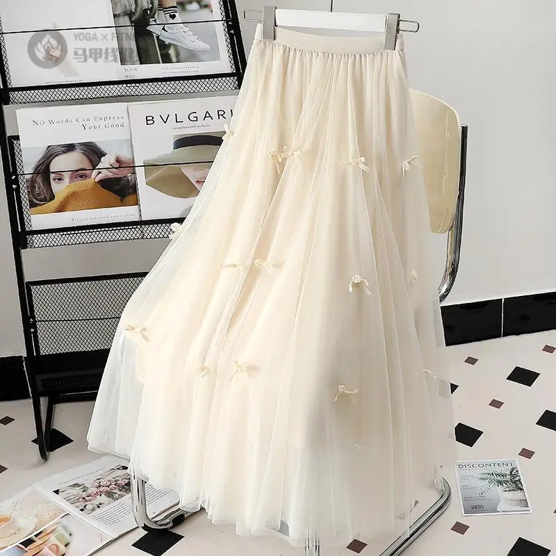 2023纱裙新款结网纱半身裙女