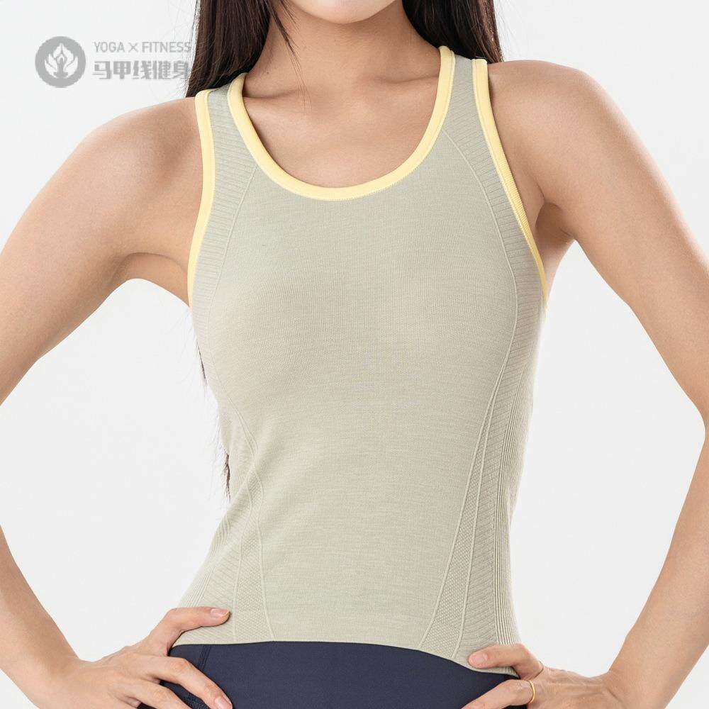 2025运动背心女固定一体杯舒适透气健身瑜伽外穿工字上衣吸湿排汗