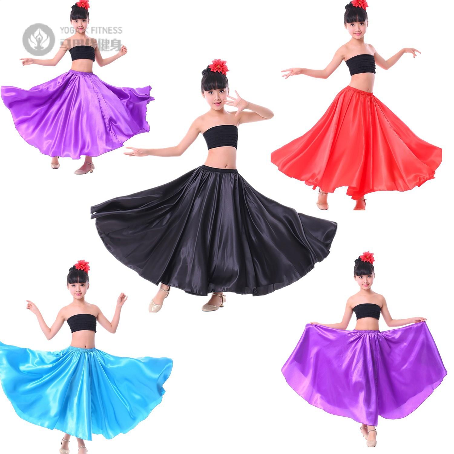 儿童表演服装西班牙斗牛舞蹈半身裙大摆裙开场舞裙舞台演出服装女