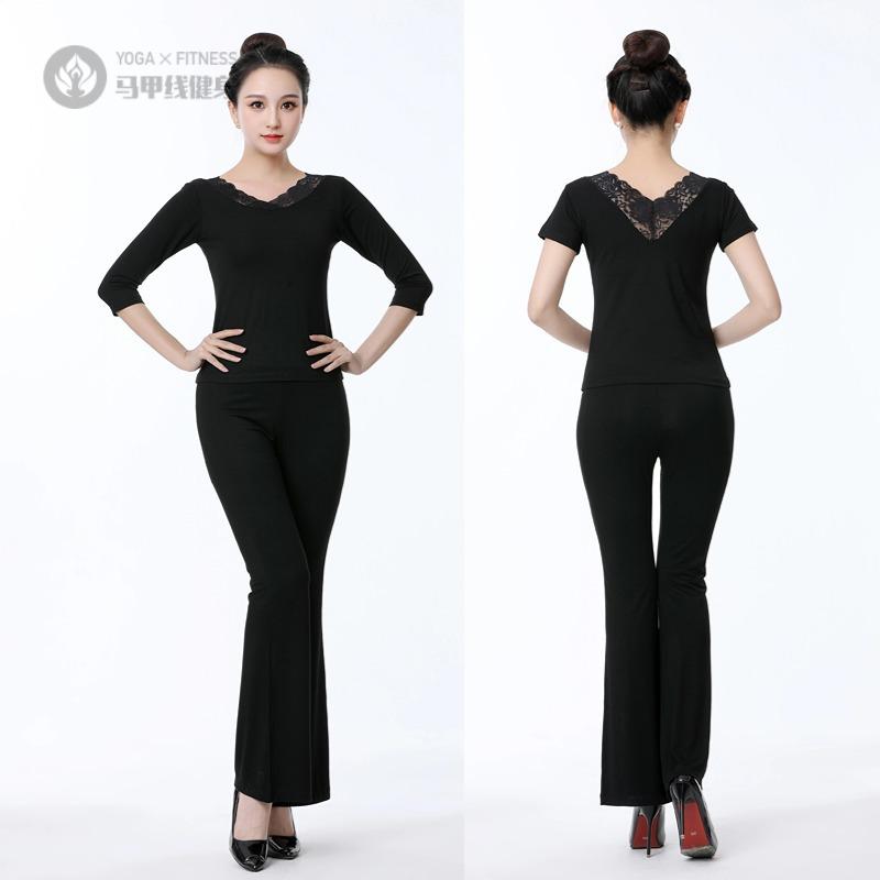 新款蕾丝广场舞蹈服短中长袖形体