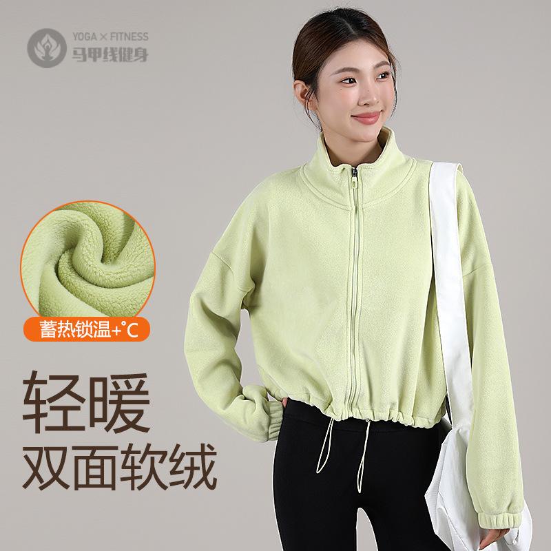 新款秋冬加绒卫衣女拉链立领宽松