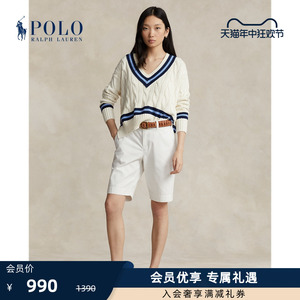 Ralph Lauren/拉夫劳伦女装 经典款薄型斜纹棉布短裤RL23153