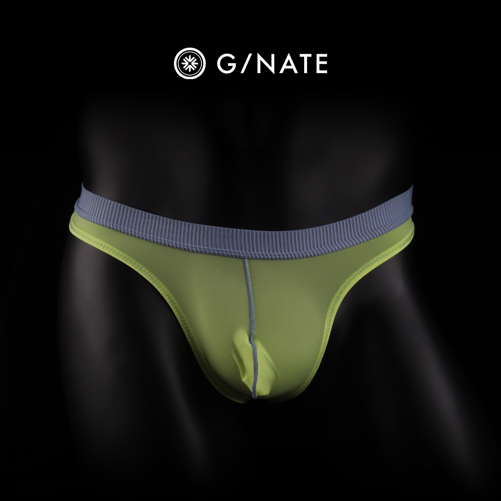 GNATE及图 内裤男荧光色单丁字裤超薄冰丝性感U凸囊袋紧身低腰T裤