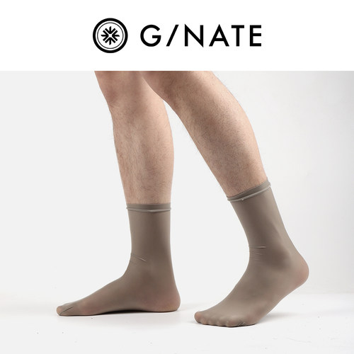 高端男士正装丝袜油光镜面薄款透气吸汗ICK商务短筒西装马油短袜