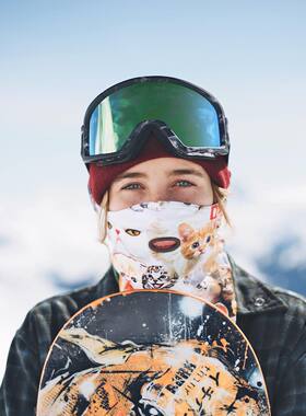 美国Airhole滑雪护脸女单双板面罩双层加厚防风防寒保暖透气抗菌