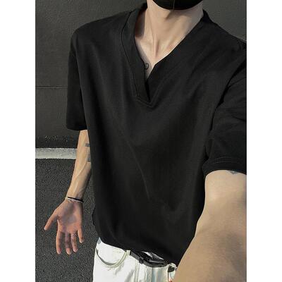 索罗娜t恤男夏季cleanfit亨利V领