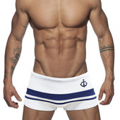 男士 运动专业速干成人性感宽松防尴尬泳衣夏天海边海军条纹 游泳裤