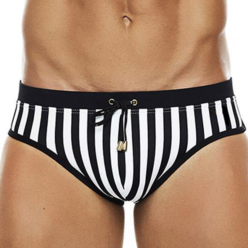 欧美性感三角泳裤男士ins简约条纹时尚网红男紧身低腰高品质弹力