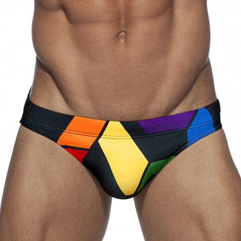 男士彩虹三角游泳裤欧美海边度假