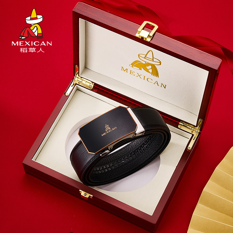 稻草人男士牛皮休闲时尚