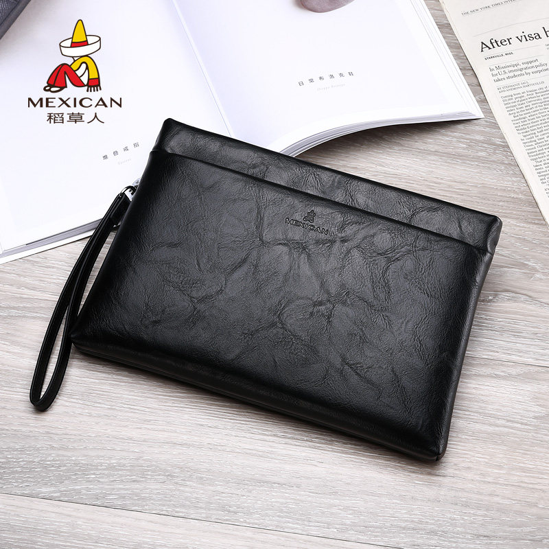 稻草人正品2025时尚大容量复古包手拿包多功能正品男士手包信封包