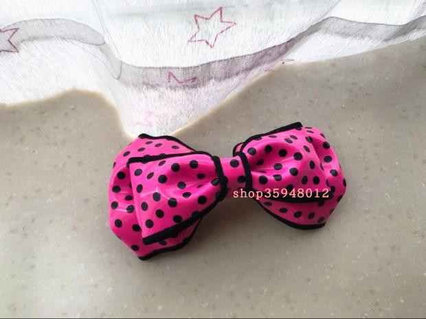 日本正品6%DOKIDOKI 粉色点点超大蝴蝶结发夹
