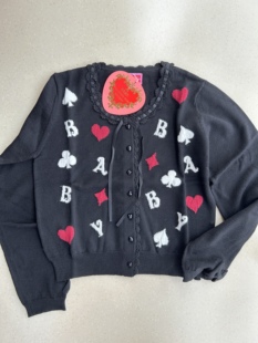 stars the shine bright原宿扑克牌针织衫 日本正品 开衫 baby