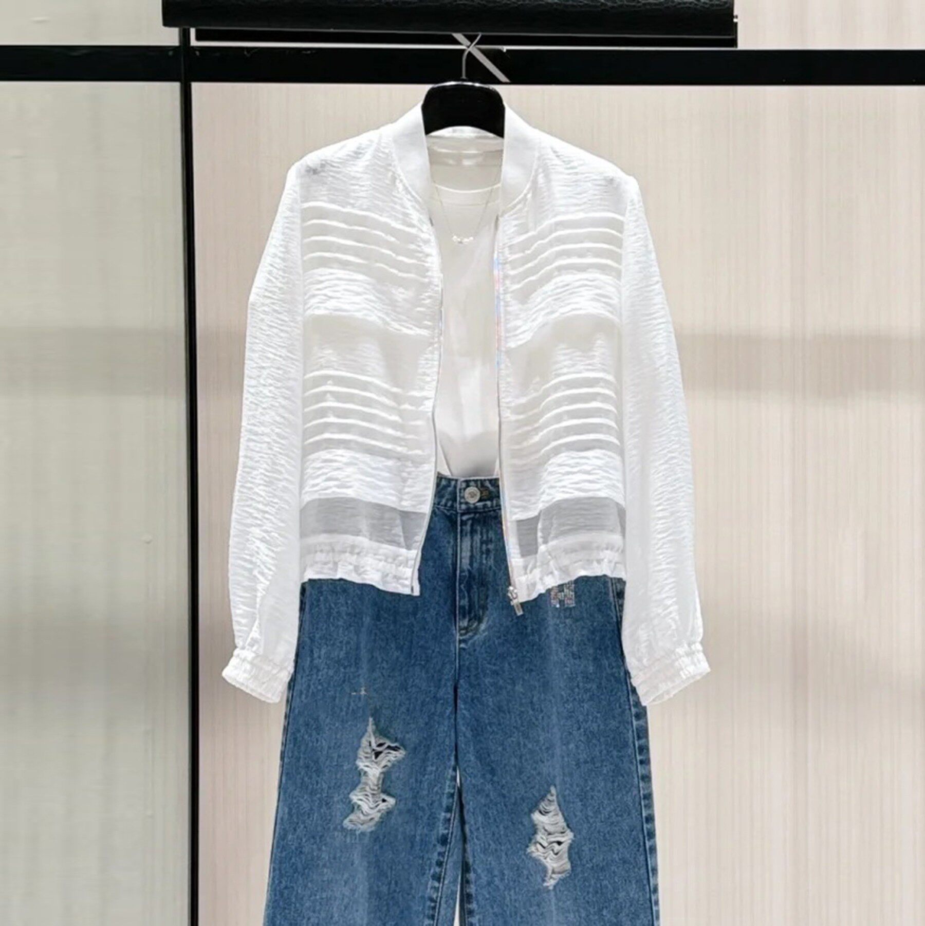 天丝棒球服防晒衣短款外套