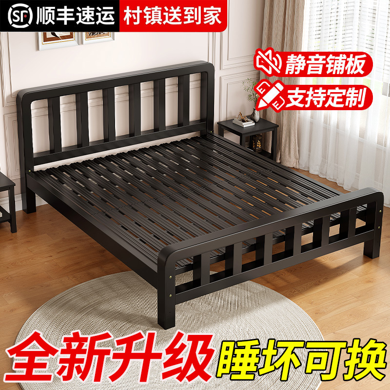 铁艺床现代简约1.5米双人床加厚加固铁架单人床1.8出租屋儿童铁床