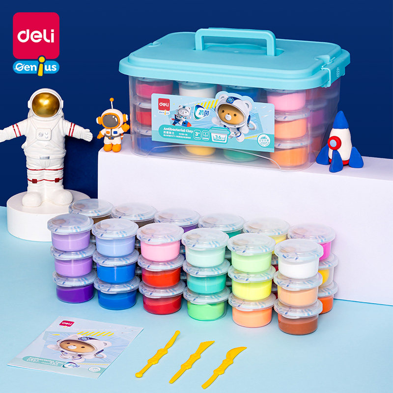 得力儿童抗菌超轻粘土橡皮泥太空彩泥幼儿园手工黏土玩具套装 xx,玩具/童车/益智/积木/模型,粘土/超轻粘土,淘宝优惠券,粉丝福利购,淘宝优惠卷