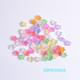 DIY饰品配件彩色亚克力五角星9MM手链串珠材料星星隔珠果冻珠散珠