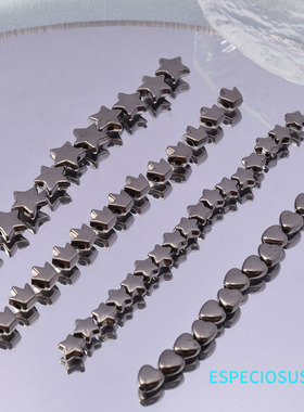 枪黑色ccb百搭爱心星星不规则隔珠diy饰品配件五角星珠子手链材料