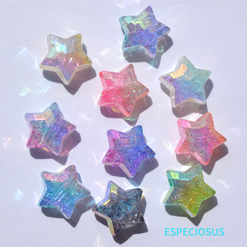 电镀幻彩渐变DIYUV亚克力爆花珠