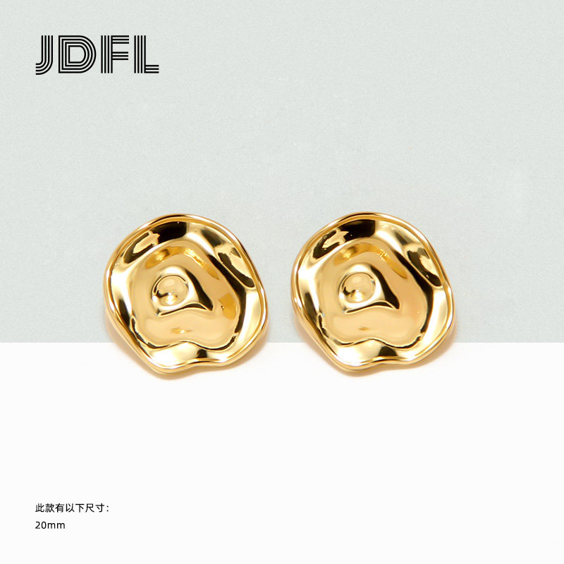 JDFL 简约不规则金色银色辅料纽扣子西服女装金属大衣外套钮扣子