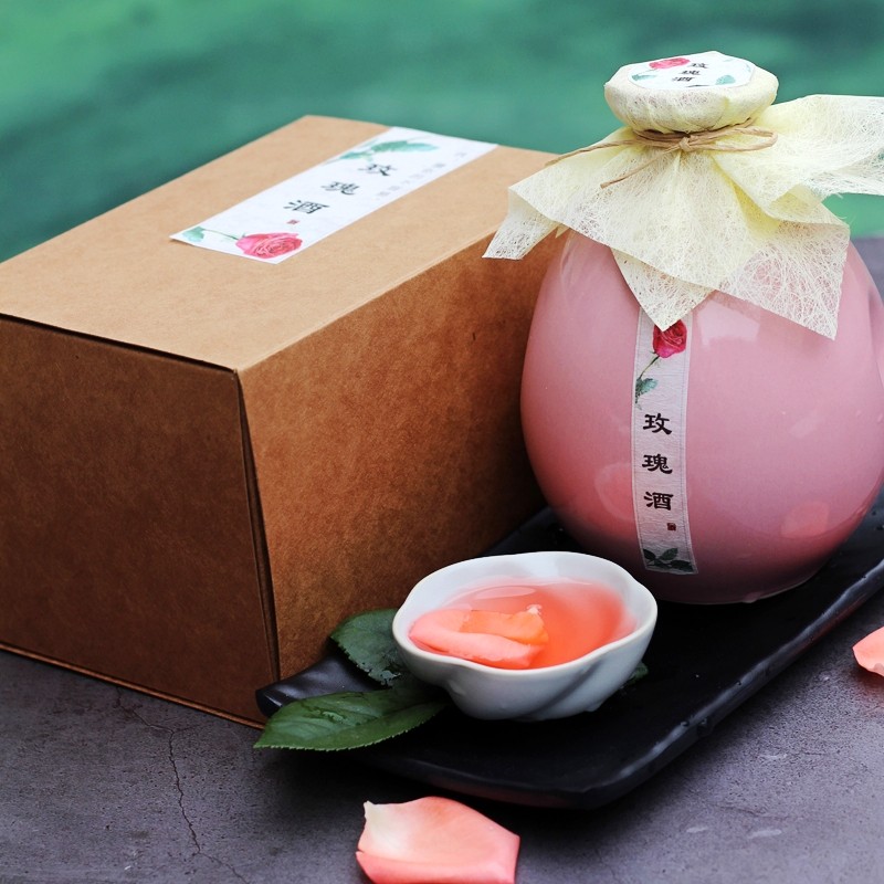 第2件减10元西塘半朵悠莲酒坊10度玫瑰酒500ml 礼盒装 古风酒甜酒