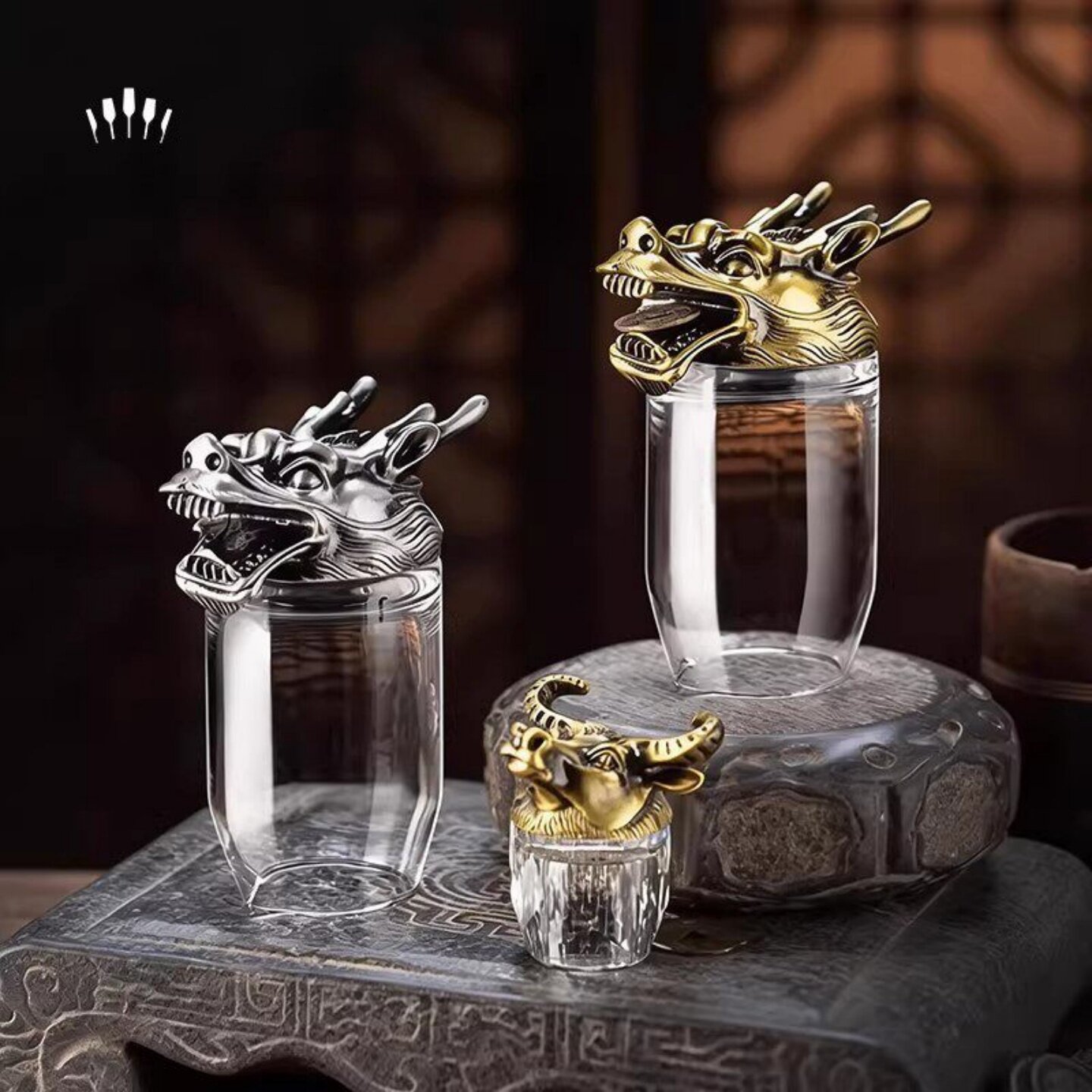 12生肖白酒分酒器家用大容量水晶玻璃醒酒器分酒壶中式轻奢倒酒器