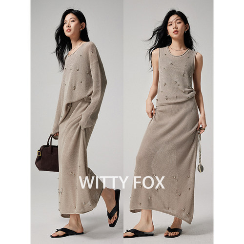 WITTYFOX苎麻镂空针织衫