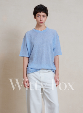 轻薄透气WITTYFOX春夏薄款亚麻针织衫松弛感慵懒极简风女宽松上衣