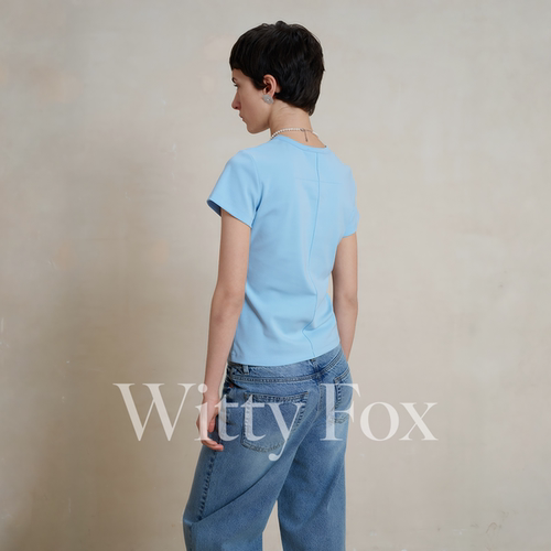 WITTYFOX十字交叠显瘦T恤女