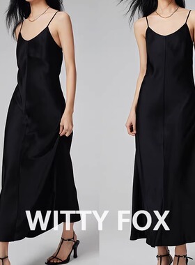 WITTYFOX真丝桑蚕丝连衣裙半身裙A字裙重磅升级6A级40姆米缎面