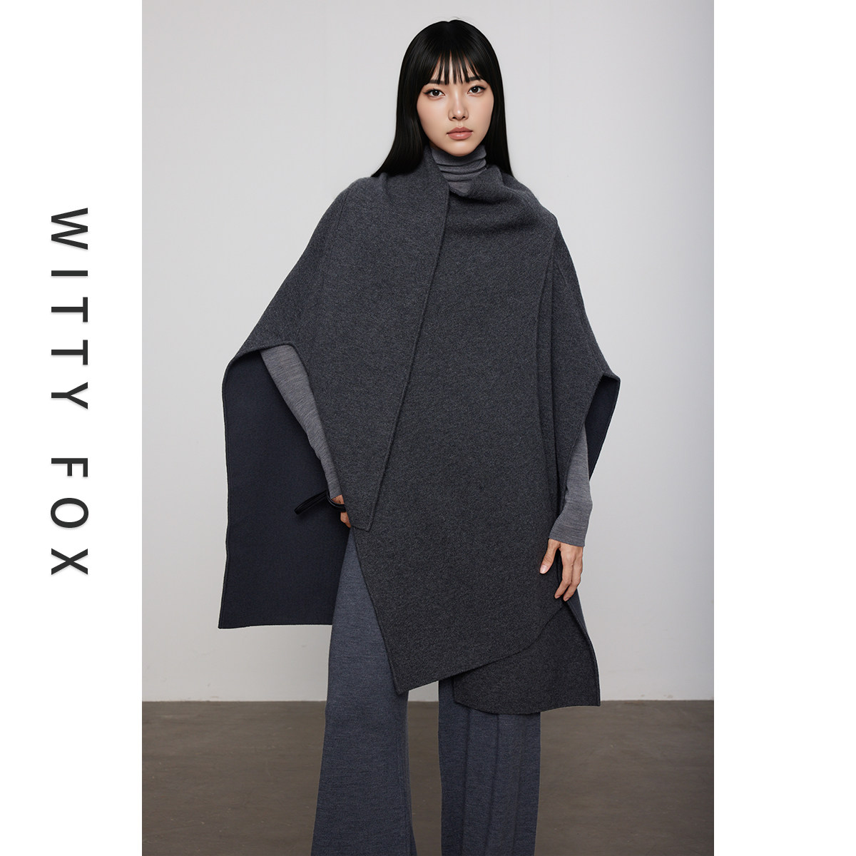 WITTYFOX山羊绒羊毛双面穿毛衣