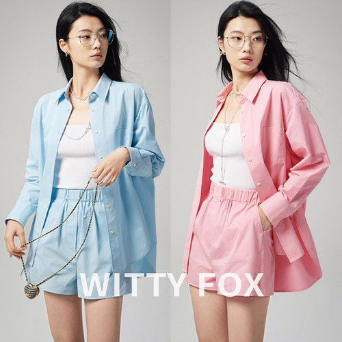 WITTYFOX马卡龙色系廓形衬衫女