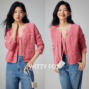 高定系列秀款 外套女叠穿背心两件套上衣 小香羊毛针织开衫