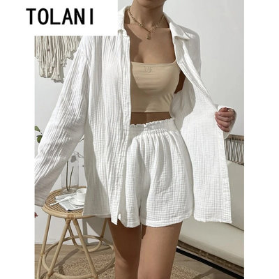 2023 Shirt Set Women's Casual Loose Shorts Two Piece Set