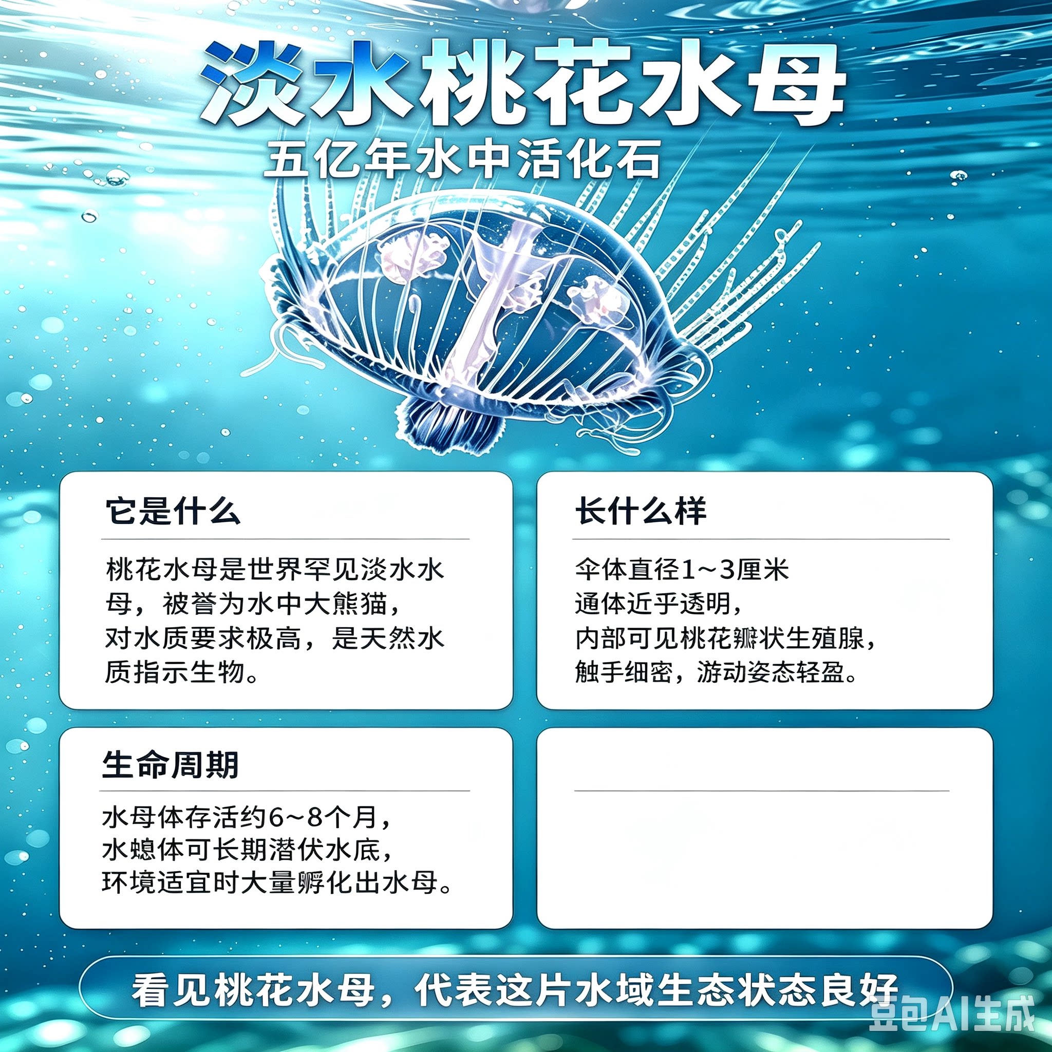 淡水桃花发光迷你观赏水母宠物