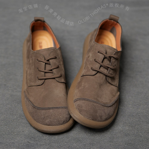 秋季新款宽头磨砂皮鞋