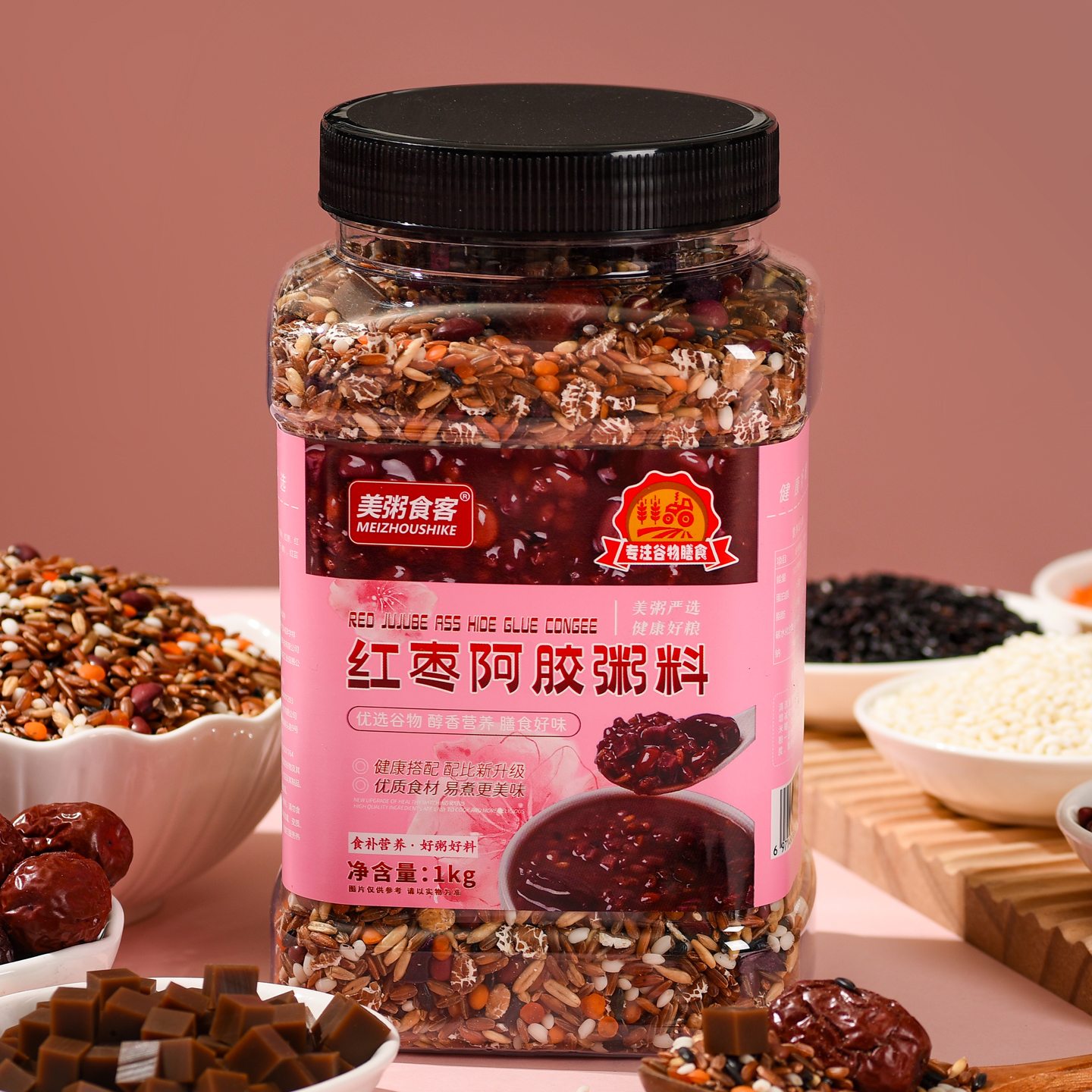 红枣阿胶粥五谷杂粮粥早餐粗粮