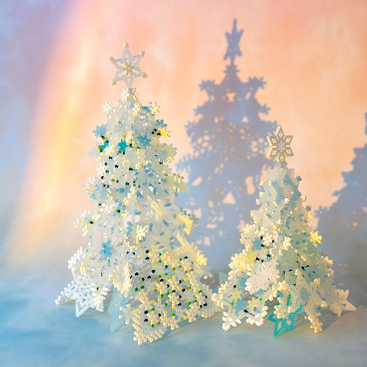 漫漫拼豆 原创 立体拼拼豆豆 雪花圣诞树 diy手工 摆件材料包