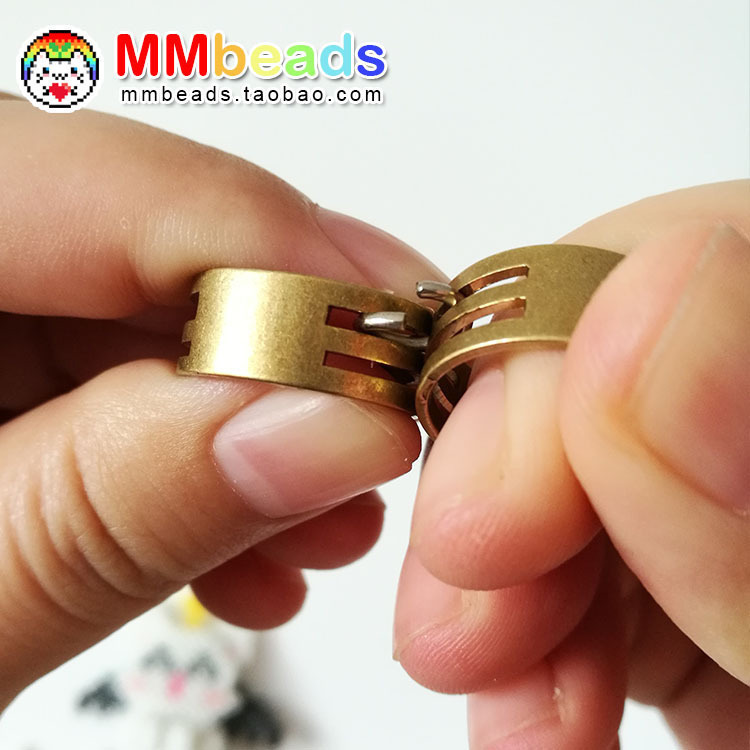 漫漫拼豆拼拼豆豆纯铜小戒指圈