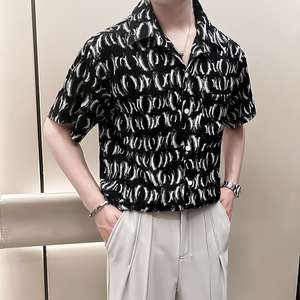 2025新款社会小伙男士时尚潮流百搭短袖衬衫8820-1 P38图片