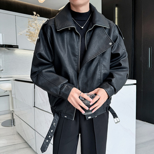 2025秋冬新款男士店主风痞帅皮衣百搭外套7725 加绒P190 单P180图片