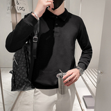 POLO衫男卫衣男士潮牌宽松美式长袖秋冬加绒加厚K5069-P55加绒65，男装卫衣，星座615（原A358-1）