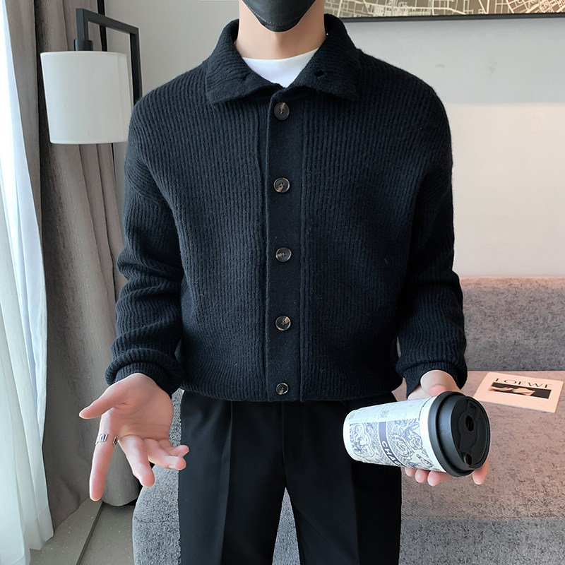 秋冬季开衫毛衣男英伦复古潮纯色针织衫轻奢时尚6928P85控135,男装针织衫/毛衣,星座615（原A358-1）