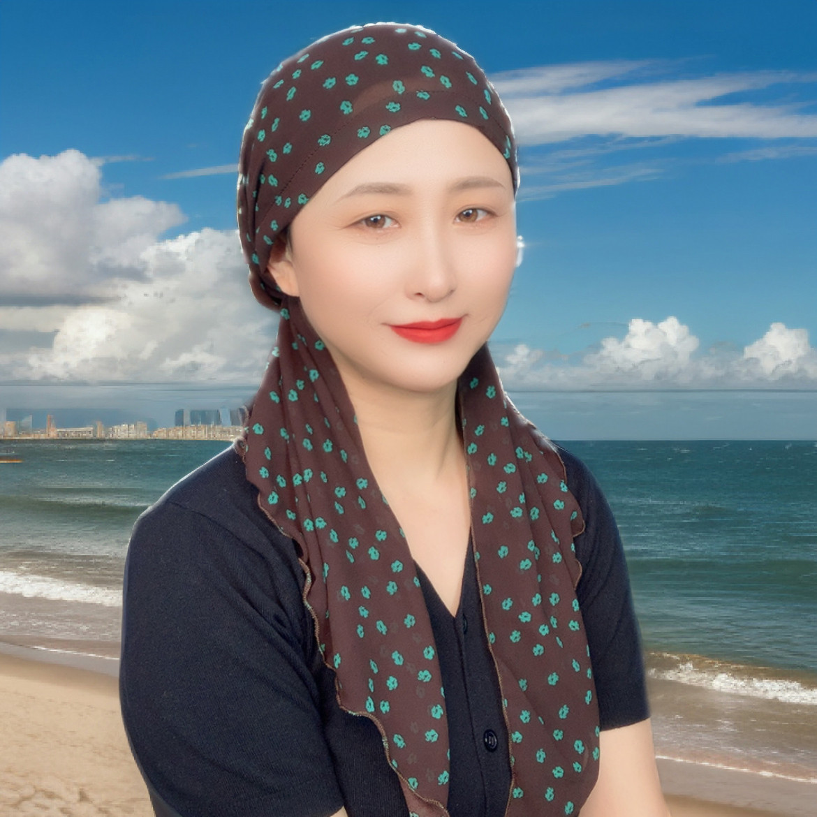 夏季薄款棉丝巾帽颅脑部手术后戴的帽子光头帽化疗后防掉发包头巾