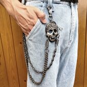 饰链爆款 时尚 骷髅腰带男配饰腰链 链牛仔裤 装 新款 复古大鬼头裤