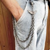 潮搭蝙蝠裤 链小众高街酷装 饰链牛仔裤 新款 配饰链条金属细款 腰链