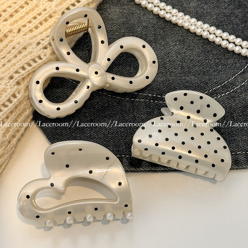 波点后脑勺半抓千金鲨鱼夹子小众